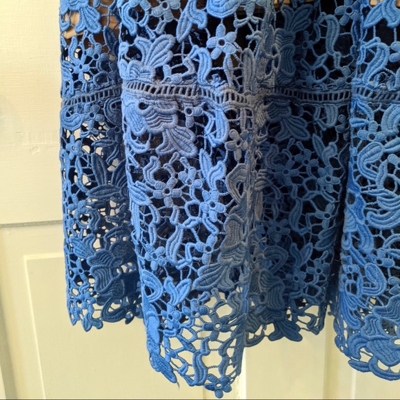 Warehouse Blue Lace Midi Dress - Picture 7 of 12